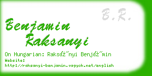 benjamin raksanyi business card